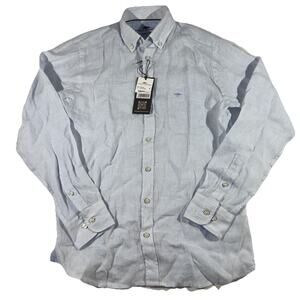 FYNCH-HATTON Pure Linen Button Down Long Sleeve Shirt Men’s Sz S Summer Breeze